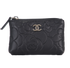 Chanel Camellia Zipped Purse, &pound;320, Accessories, Black, Leather, Front view